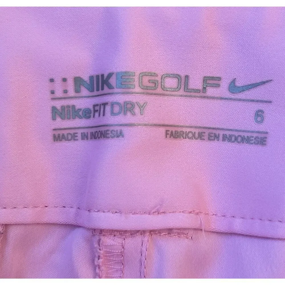 Nike Golf Fit Dry Performance Bermuda Shorts Women's Size 6 Pink Pockets Stretch